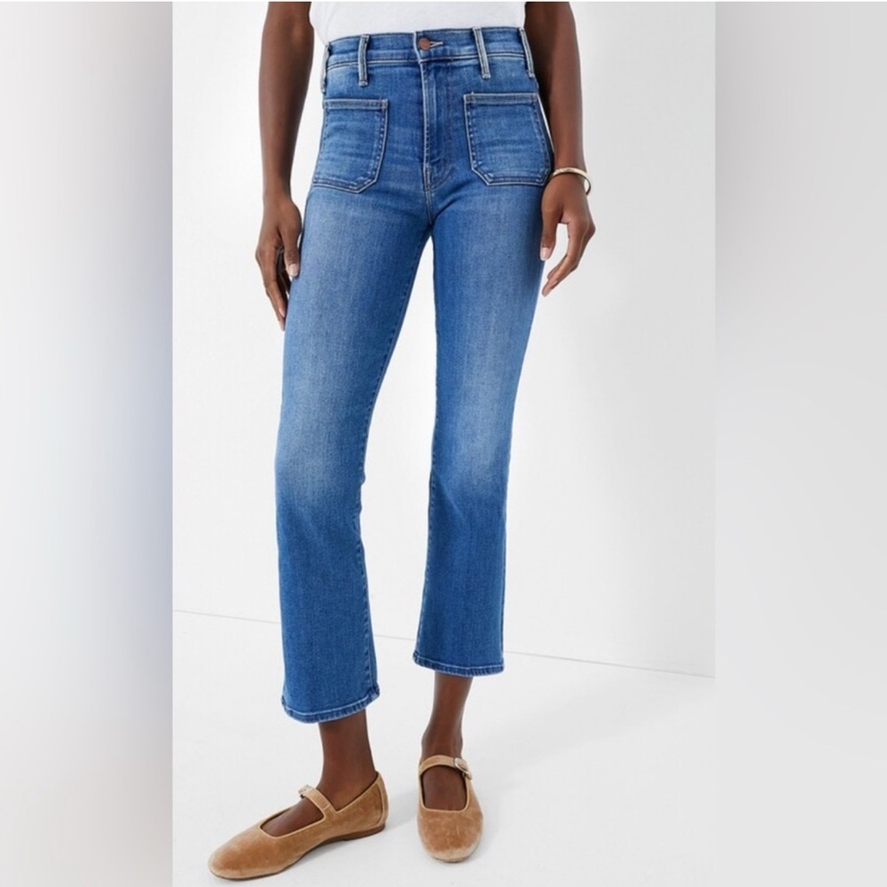 MOTHER denim jeans patch pocket insider ankle wash healing jar cut